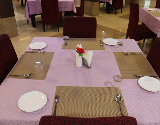 Elegant table setting at Hotel VS Imperial Akola restaurant